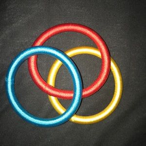 💓3/$15 Thread wrapped bangle bracelet trio set boho chic festival accessories